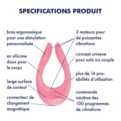 Satisfyer Stimulateur Partner MULTIFUN - Rose